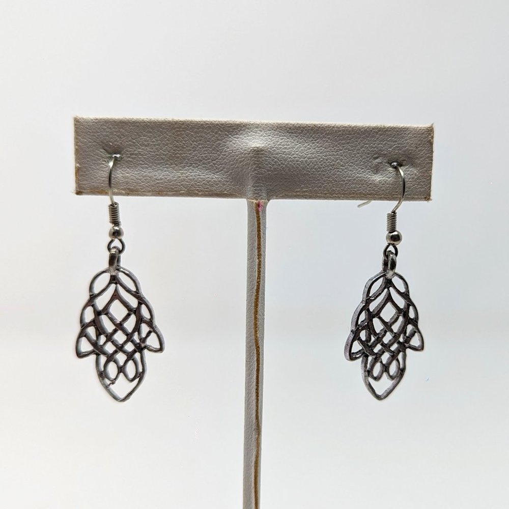 New Silver-Toned Celtic Style Earrings